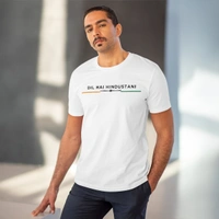 Men's PC Cotton Dil Se Hindustani Printed T Shirt (Color: White, Thread Count: 180GSM) - White, 0.25, Printed, XL