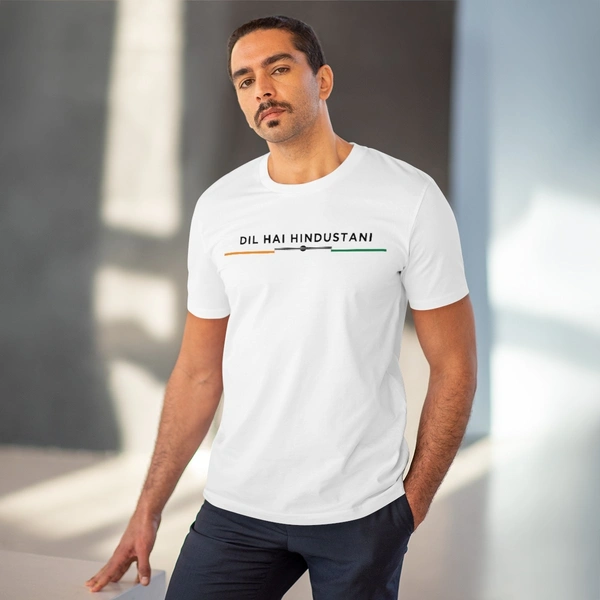 Men's PC Cotton Dil Se Hindustani Printed T Shirt (Color: White, Thread Count: 180GSM) - White, 0.25, Printed, XL