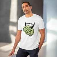 Men's PC Cotton Dirty Minddid Printed T Shirt (Color: White, Thread Count: 180GSM) - White, 0.25, Solid, L