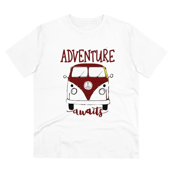 Men's PC Cotton Explore The Unseen Printed T Shirt (Color: White, Thread Count: 180GSM) - White, 0.25, Striped, S