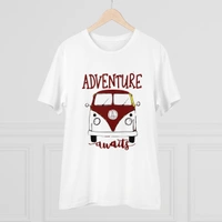 Men's PC Cotton Explore The Unseen Printed T Shirt (Color: White, Thread Count: 180GSM) - White, 0.25, Striped, S