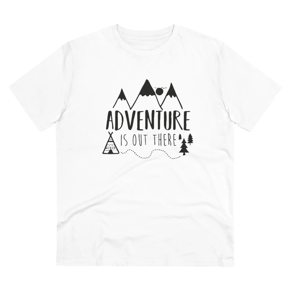Men's PC Cotton Explore The Unseen Printed T Shirt (Color: White, Thread Count: 180GSM) - White, 0.25, Striped, L