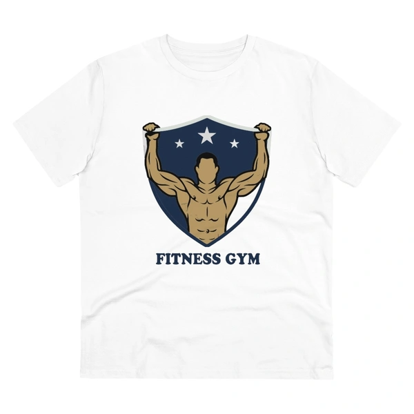 Men's PC Cotton Fittnes Gym Printed T Shirt (Color: White, Thread Count: 180GSM) - White, 0.25, Printed, L