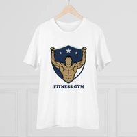Men's PC Cotton Fittnes Gym Printed T Shirt (Color: White, Thread Count: 180GSM) - White, 0.25, Printed, L