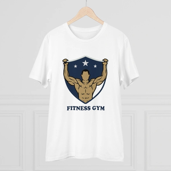 Men's PC Cotton Fittnes Gym Printed T Shirt (Color: White, Thread Count: 180GSM) - White, 0.25, Printed, L