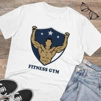Men's PC Cotton Fittnes Gym Printed T Shirt (Color: White, Thread Count: 180GSM) - White, 0.25, Printed, L