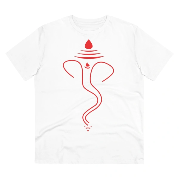 Men's PC Cotton Ganesh Printed T Shirt (Color: White, Thread Count: 180GSM) - White, 0.25, Printed, 2XL