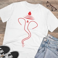Men's PC Cotton Ganesh Printed T Shirt (Color: White, Thread Count: 180GSM) - White, 0.25, Printed, 2XL