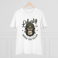 Men's PC Cotton Gorila Desing Printed T Shirt (Color: White, Thread Count: 180GSM) - White, 0.25, Solid, L