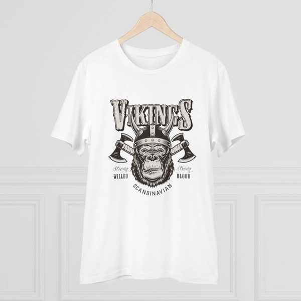Men's PC Cotton Gorila Desing Printed T Shirt (Color: White, Thread Count: 180GSM) - White, 0.25, Solid, L