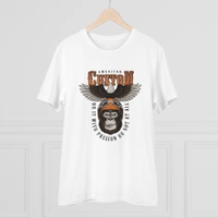 Men's PC Cotton Gorila Desing Printed T Shirt (Color: White, Thread Count: 180GSM) - White, 0.25, Solid, M
