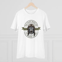 Men's PC Cotton Gorila Desing Printed T Shirt (Color: White, Thread Count: 180GSM) - White, 0.25, Solid, M