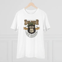 Men's PC Cotton Gorila Desing Printed T Shirt (Color: White, Thread Count: 180GSM) - White, 0.25, Solid, L
