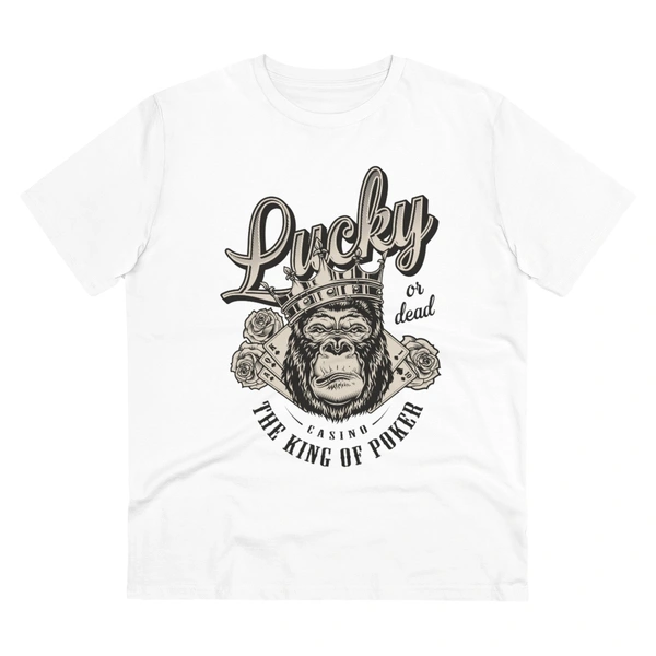Men's PC Cotton Gorila Desing Printed T Shirt (Color: White, Thread Count: 180GSM) - White, 0.25, Solid, XL