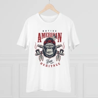 Men's PC Cotton Gorila Desing Printed T Shirt (Color: White, Thread Count: 180GSM) - White, 0.25, Solid, L