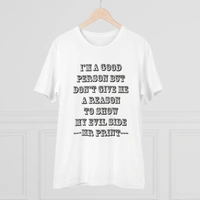 Men's PC Cotton I Am Good Person Printed T Shirt (Color: White, Thread Count: 180GSM) - White, 0.25, Solid, 2XL