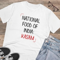 Men's PC Cotton India Kasam Printed T Shirt (Color: White, Thread Count: 180GSM) - White, 0.25, Striped, XL
