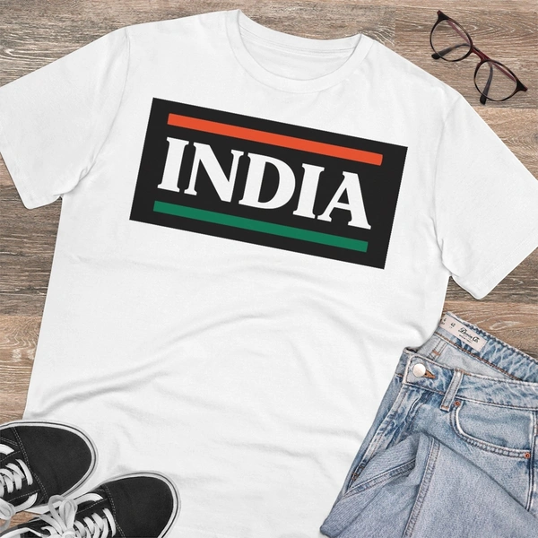 Men's PC Cotton India Printed T Shirt (Color: White, Thread Count: 180GSM) - White, 0.25, Printed, M