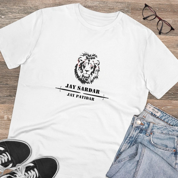 Men's PC Cotton Jay Sardar Printed T Shirt (Color: White, Thread Count: 180GSM) - White, 0.25, Printed, L