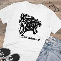 Men's PC Cotton Jay Sardar Printed T Shirt (Color: White, Thread Count: 180GSM) - White, 0.25, Printed, L