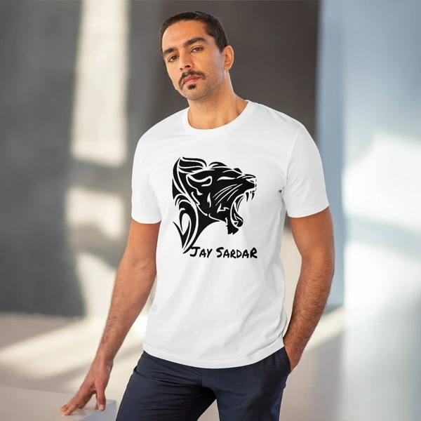 Men's PC Cotton Jay Sardar Printed T Shirt (Color: White, Thread Count: 180GSM) - White, 0.25, Printed, L