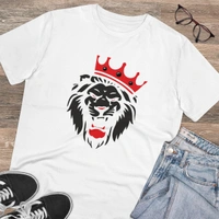 Men's PC Cotton Lion Logo Printed T Shirt (Color: White, Thread Count: 180GSM) - White, 0.25, Color Block, L