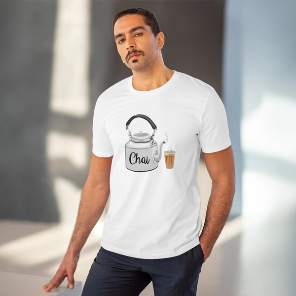Men's PC Cotton Marathi Desing Printed T Shirt (Color: White, Thread Count: 180GSM) - White, 0.25, Striped, M