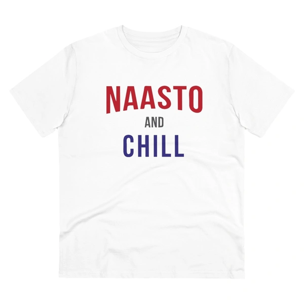 Men's PC Cotton Nasto And Chill Printed T Shirt (Color: White, Thread Count: 180GSM) - White, 0.25, Solid, 2XL