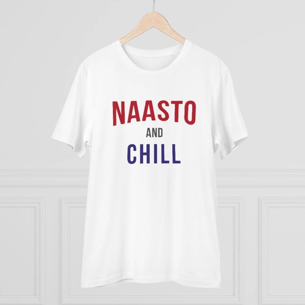 Men's PC Cotton Nasto And Chill Printed T Shirt (Color: White, Thread Count: 180GSM) - White, 0.25, Solid, 2XL