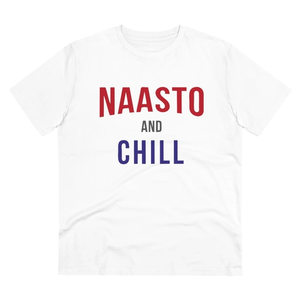 Men's PC Cotton Nasto And Chill Printed T Shirt (Color: White, Thread Count: 180GSM) - White, 0.25, Men's Kurta, 2XL