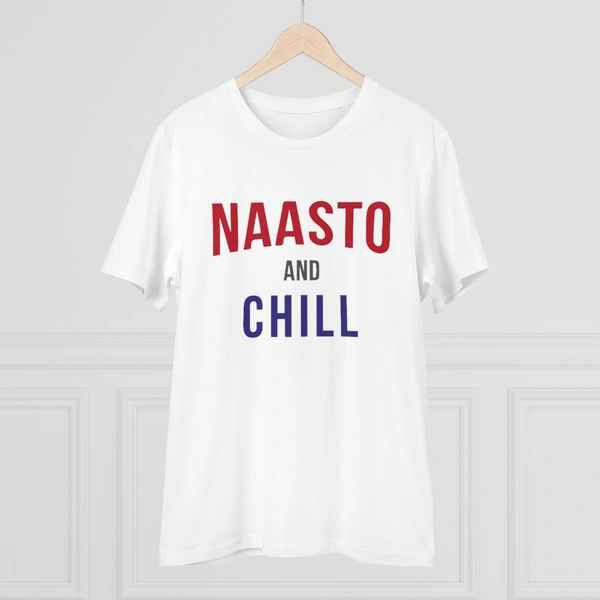 Men's PC Cotton Nasto And Chill Printed T Shirt (Color: White, Thread Count: 180GSM) - White, 0.25, Men's Kurta, 2XL