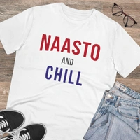 Men's PC Cotton Nasto And Chill Printed T Shirt (Color: White, Thread Count: 180GSM) - White, 0.25, Men's Kurta, 2XL