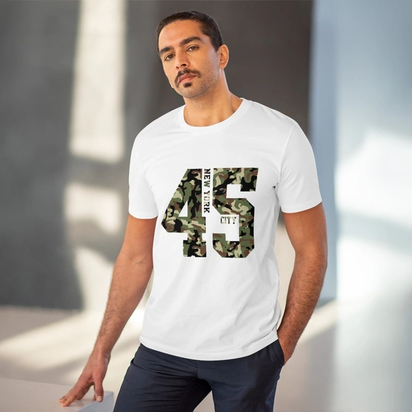Men's PC Cotton New York City Printed T Shirt (Color: White, Thread Count: 180GSM) - White, 0.25, Solid, S