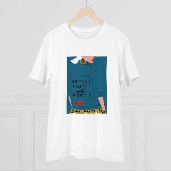 Men's PC Cotton Not Your Regular Naari Printed T Shirt (Color: White, Thread Count: 180GSM) - White, 0.25, Solid, M