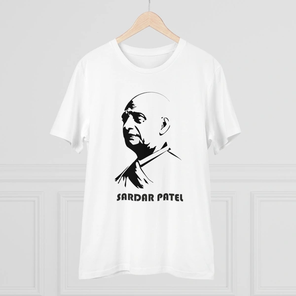 Men's PC Cotton Sardar Patel Printed T Shirt (Color: White, Thread Count: 180GSM) - White, 0.25, Solid, L