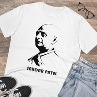 Men's PC Cotton Sardar Patel Printed T Shirt (Color: White, Thread Count: 180GSM) - White, 0.25, Solid, L