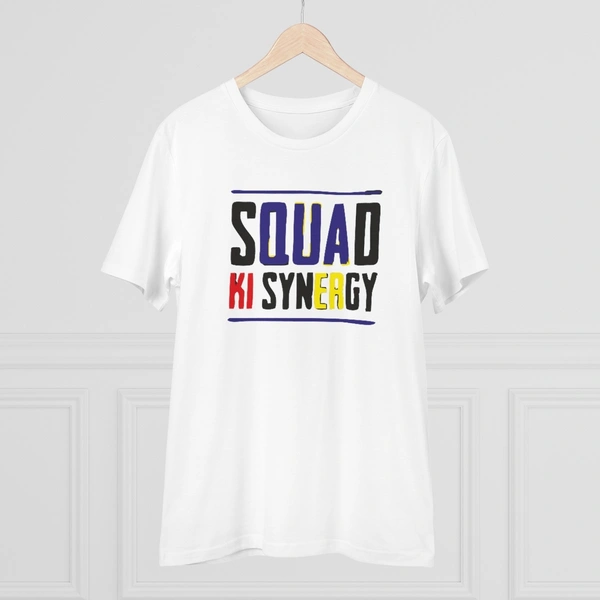 Men's PC Cotton Squed Ki Syneagy Printed T Shirt (Color: White, Thread Count: 180GSM) - White, 0.25, Solid, XL