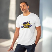 Men's PC Cotton Telugu Desing Printed T Shirt (Color: White, Thread Count: 180GSM) - White, 0.25, Strip Line, L