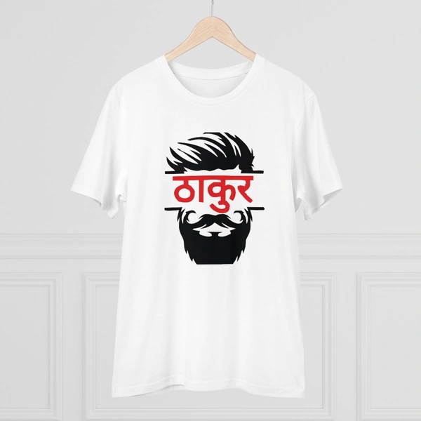 Men's PC Cotton Thakur Printed T Shirt (Color: White, Thread Count: 180GSM) - White, 0.25, Printed, XL