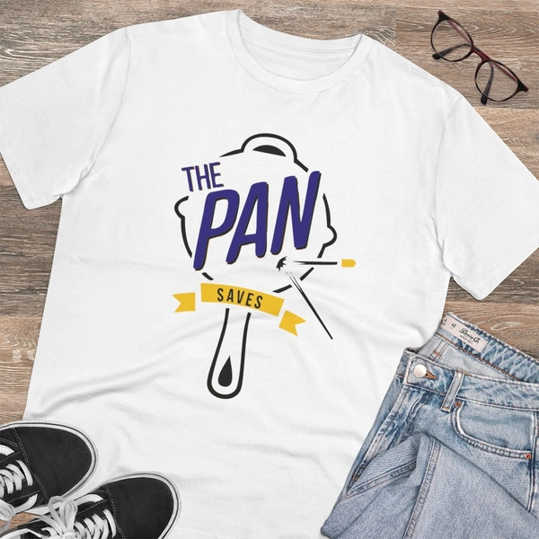 Men's PC Cotton The Pan Pubg Printed T Shirt (Color: White, Thread Count: 180GSM) - White, 0.25, Solid, 2XL