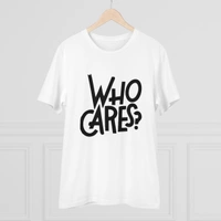 Men's PC Cotton Who Cares Printed T Shirt (Color: White, Thread Count: 180GSM) - White, 0.25, Solid, 2XL