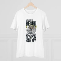 Men's PC Cotton With Great Beard Comes Printed T Shirt (Color: White, Thread Count: 180GSM) - White, 0.25, Solid, 2XL