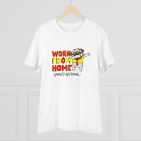 Men's PC Cotton Work From Home Desing Printed T Shirt (Color: White, Thread Count: 180GSM) - White, 0.25, Solid, L