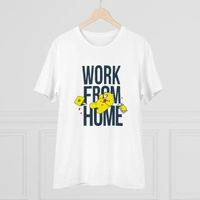 Men's PC Cotton Work From Home Desing Printed T Shirt (Color: White, Thread Count: 180GSM) - White, 0.25, Solid, L