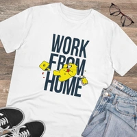 Men's PC Cotton Work From Home Desing Printed T Shirt (Color: White, Thread Count: 180GSM) - White, 0.25, Solid, L