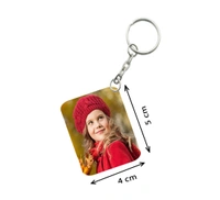 Shopnav Pack Of 3_ Cute Girl One Side Printed Rectangle Designer Keychain (Red) - 0.04, Red