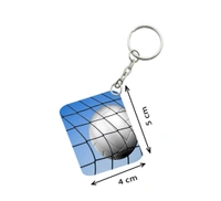 Shopnav Pack Of 3_ Football One Side Printed Rectangle Designer Keychain (White) - 0.04, White