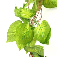 Shopnav Pack Of 3 Silk Polyester Artificial Money Plant Leaf Vine Hanging Garland Foliage Flowers Leaf Plants For Wall Decoration (Color: Green,Length: 15 Feet) - 15 Feet, 0.3, Green