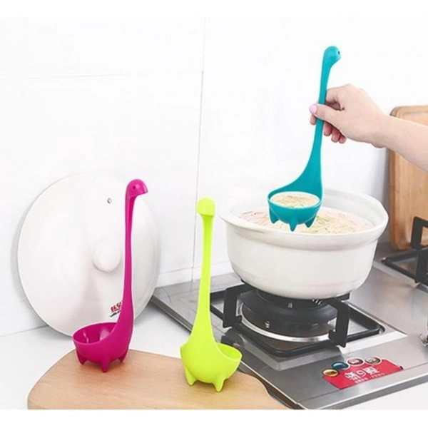 Pack Of_2 Nessie Ladle Dinosaur Long Handle Soup Spoons (Color:Assorted) - 0.07, Assorted