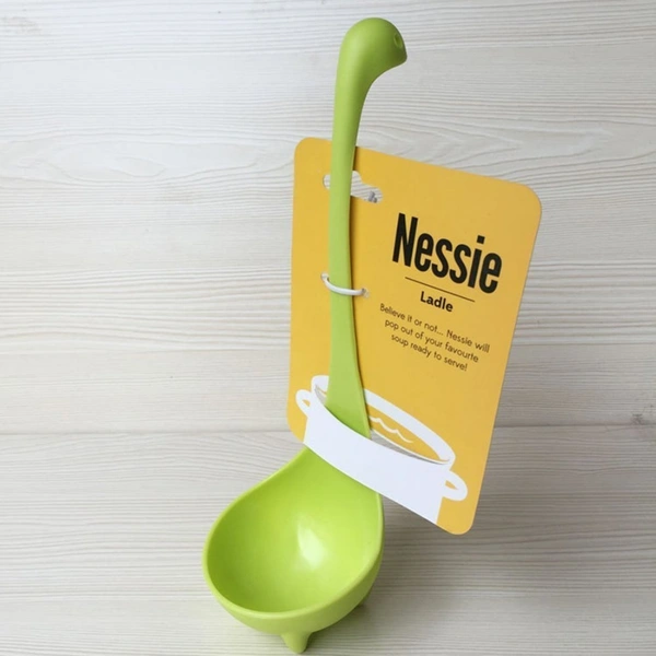 Pack Of_2 Nessie Ladle Dinosaur Long Handle Soup Spoons (Color:Assorted) - 0.07, Assorted